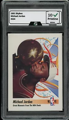 1991 Skybox #334 Michael Jordan GRADED 10 GEM MINT HOF Chicago Bulls • $20