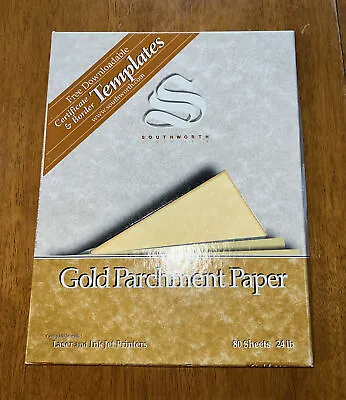 Southworth Fine Gold Parchment Paper 24lb 8-1/2 X11  80 Sh Open Box • $14.95