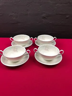 4 X Aynsley Papillon Soup Coups / Bowls And Stands / Saucers • £29.99
