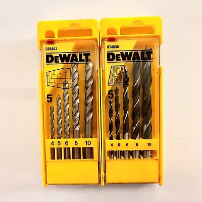 Dewalt DT6952 Masonry Drill Set & DT4535 Brad Point Wood Drill Set 4-10mm • £10.49