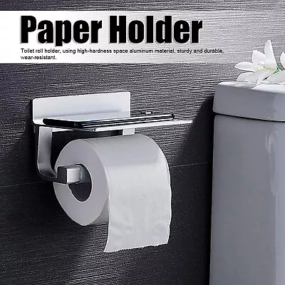 Toilet Paper Roll Holder With Phone Shelf Wall Mounted Brass Tissue Rack Holder • $24.99