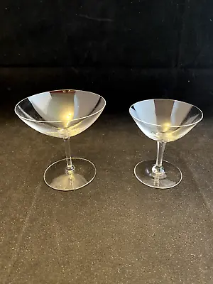 Lot Of 2 Vintage Martini Type Crystal Glasses Approx 4 X 3 1/4 & 4 X 4/14 • $15