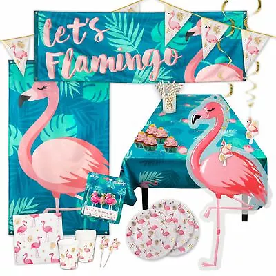 Pink Gold Flamingo Party Tableware Decoration Birthday Hen Do Jungle Baby Shower • £5.06