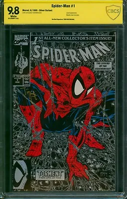 SPIDER-MAN #1 SILVER EDITION ⭐ CBCS 9.8 SIGNED TODD MCFARLANE ⭐ Torment 1990 • $289