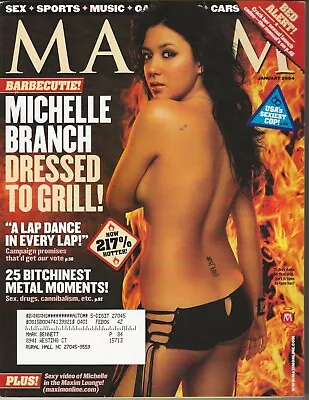 MAXIM Magazine #73 Jan 2004 -MICHELLE BRANCH/SARA FOSTER/VICTORIA PRATT -Ex Cond • $3.99