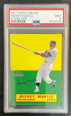 2011 Topps Lineage Stand Ups Mickey Mantle PSA 9 MINT Yankees HOF POP 25 • $199.99