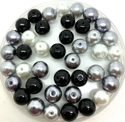 £2.49 • Buy Mix Of Glass Faux Pearls - Colour Themed Packs, Choose 3, 4, 6, 8, 10 Or 12mm