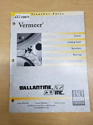 Vermeer Trencher Parts Catalog Manual Effective Feb Of 2003 • $12.19