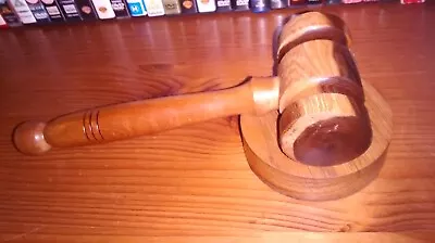 Wooden Gavel & Block  - Auctioneer Judge Best Man • £10.99