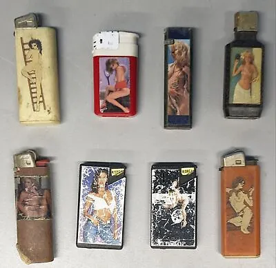 8 Lot Different Vintage Cigarette Lighters Babe Pin Up Girls Bikini Models Sexy • $79.99