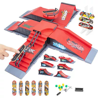 Skateboard Fingerboard Ramps Skate Park Tech Deck Ramp Kit Kids Boys Toy Gifts • $23.93