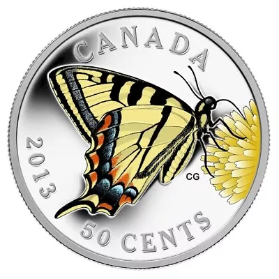 2013 50-cent Butterflies Of Canada - Tiger Swallowtail Silver Plated • $31.45