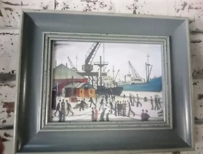 £12.90 • Buy Ls Lowry   Glasgow Docks  Pigeon Blue Tatton Framed Print.