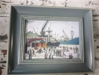 £12.90 • Buy Ls Lowry   Glasgow Docks  Pigeon Blue Tatton Framed Print.