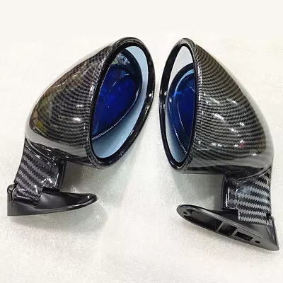 2x Car Side Mirrors Rearview Mirrors Vintage Style Carbon Fiber Color Universal • $66.59