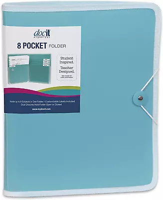 Docit 8 Pocket Folder Multi Pocket Folder Perfect For School Office And Projec • $11.75