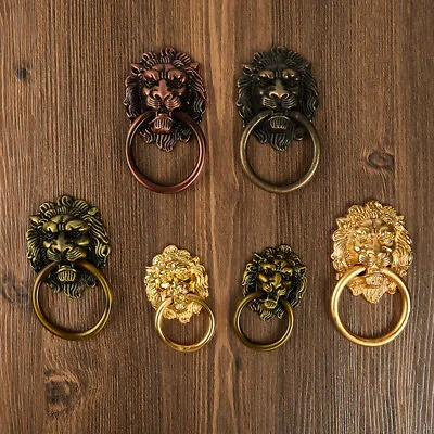 Vintage Lion Head Cabinet Knobs  Handles Cabinet Drawer Pull Handle Knob Ring ZC • $5.25