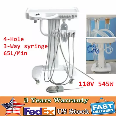 Portable Mobile Dental Delivery Unit System Cart Treatment Compressor 4-Hole USA • $492.90