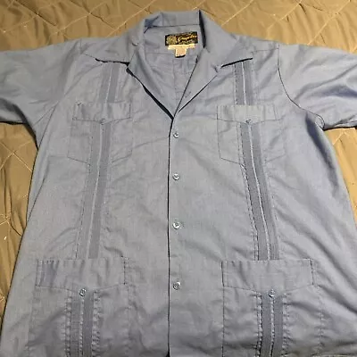 Guayateca Guayabera Mexican Beach Wedding Shirt Button Sz L • $29.95