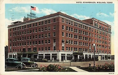 Hotel Scharbauer Midland Texas TX Old Cars Linen 1939 Postcard • $14.95