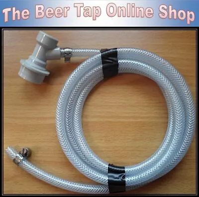 PVC Beer Gas Line / Pipe & Disconnect For Ball Lock Cornelius Keg CO2 Regulator • £14.99