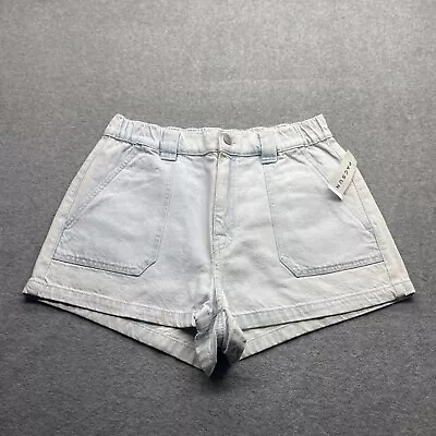 PacSun Jean Shorts Womens Large High Waisted 4 Pocket Acid Washed Blue 32x2  • £10.21