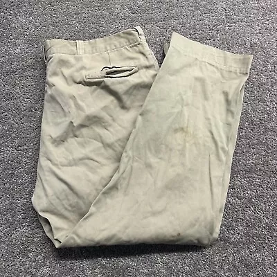 Vintage 60s 70s PowerHouse Montgomery Ward Khaki Tan Work Pants 40x30 VTG • $35.99