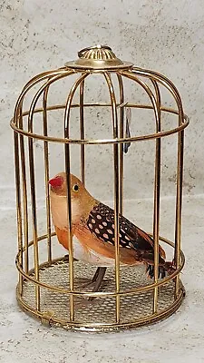 Vintage Mid Century Bird In Brass Cage Animated - R.O.C. Pat NO6659 Taiwan RARE • $49.99