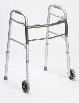 Folding Zimmer Frame With Wheels Mobility Disability Aid Walking Frame • £66.78