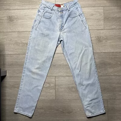 Vintage 90’s Guess Made In Mexico Tapered Jeans Light Wash Denim (33x34) • $26.99