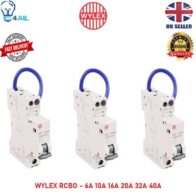 £25.99 • Buy Wylex NHXS Single Pole 1 Module B Curve 6kA 30mA RCBO- 6A 10A 16A 20A 32A 40A