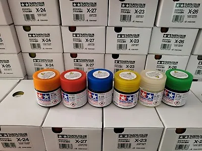 TAMIYA CLEARS Model Paint Set - 6 LARGE BOTTLES 23 ML ACRYLIC NEW + FRESH • $26