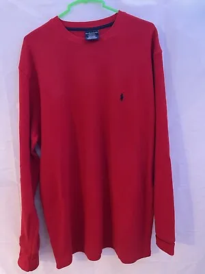 Polo Ralph Lauren Sleepwear Mens Shirt Large Red Thermal Long Sleeve Waffle • $12.50