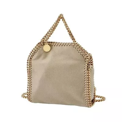 Stella McCartney Falabella Tiny Shoulder Bag Chain Gold Tote Bag Beige Women • $149.50