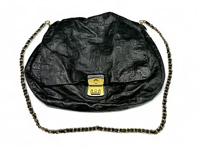 MARC BY MARC JACOBS Dreamy Lamb Leather Puckered Hobo Shoulder Bag Logo Embossed • $75