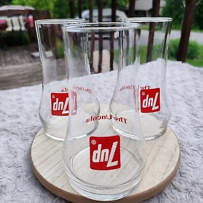 7up The Uncola Upside Down Drinking Glasses Vintage 1970s Set Of 3 Drinkware • $19.49