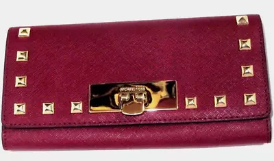 Michael Kors Cherry Saffiano Leather Callie Carryall Wallet NWT $168 • $73.99