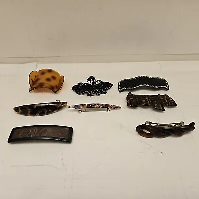 Vintage Lot Of 8 Hair Barrettes 3 France / 5 Other • $15.95