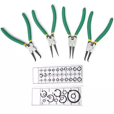 4pcs 7  Snap-ring Pliers With Circlip E-clip Snap Rings Assortment Tool Set Kit • $27.99