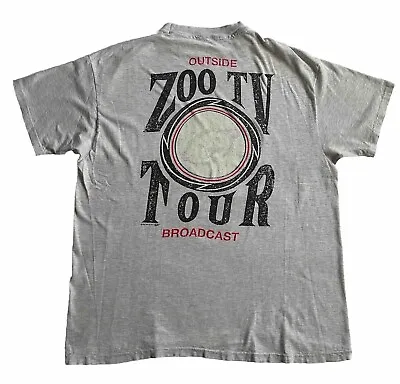 Vintage 1992 U2 Zoo Tv Tour Outside Broadcast T-Shirt Size X-Large • $55.87