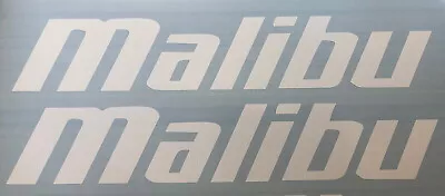 Malibu Boat Letters 12” White Decals Vinyl High Quality New Stickers - Set Of 2 • $10.99