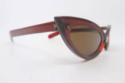 Vintage 50s Sunglasses With Original Glass Lenses Women's M Unworn NOS Italy • £15