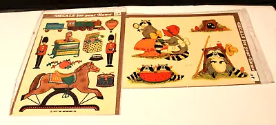 Vintage Meyercord Decals Lot-Antique Toys 1199-D/Raccoons 1535-D/ 1970's • $10.95