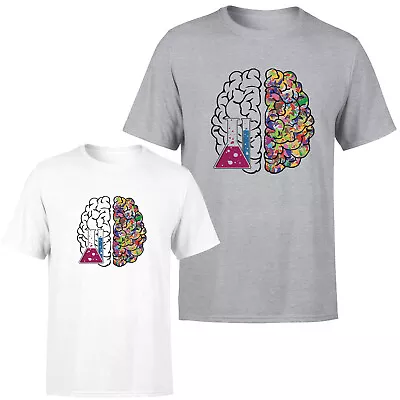 Colorful Brain Math Science And Arts Mens Womens T Shirt Funny Novelty Tee • £9.99