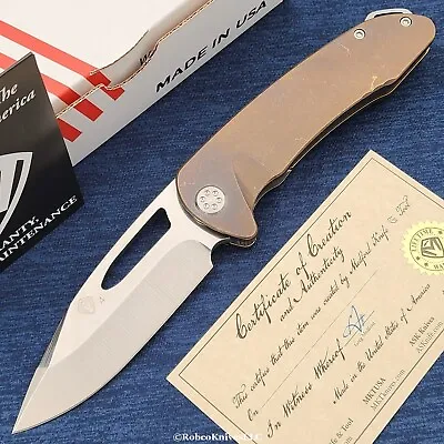 Medford On Belay Flipper S45VN Tumbled Drop Point Blade Bronze Titanium Handles • $615