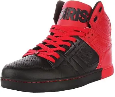 Osiris NYC 83 CLK Black Red Dip Mens Hi Top Skate Trainers • £79.99