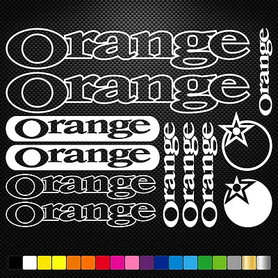 FITS Orange Vinyl Decals Sheet Bike Frame Cycle Cycling Bicycle Mtb Road • $14.08