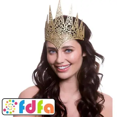 Wicked Gold Fantasy Crown Gothic Game Of Thrones Adults Fancy Dress • £4.09