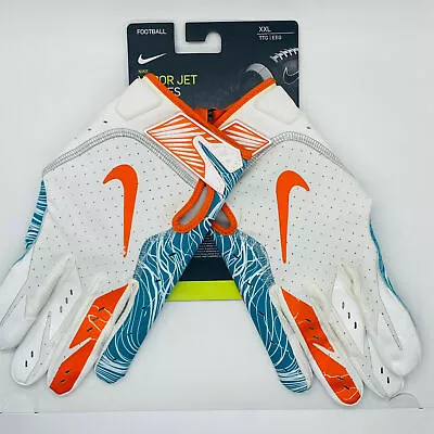 Nike NFL On-Field Miami Dolphins Vapor Jet Gloves PGF677-151 MULTIPLE SIZES! • $49.99