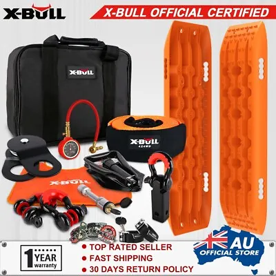 X-BULL Winch Recovery Kit With Recovery Tracks Boards Snatch Strap 4WD 4x4 13PCS • $219
